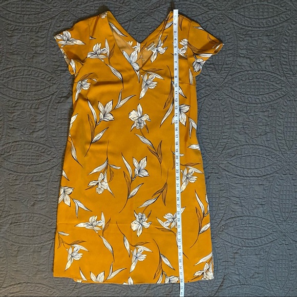 A New Day Floral Short Sleeve Shift Dress in Mustard Yellow - Picture 10 of 13